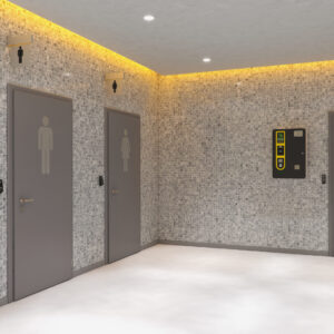 Door SPA_wall-mounted toilet facility